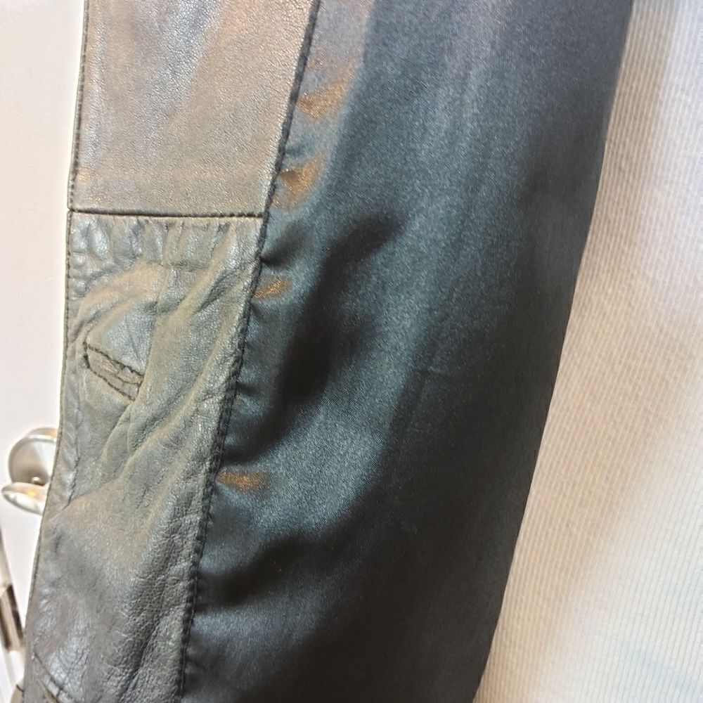 KC Collections black button front leather jacket - Picture 10 of 17